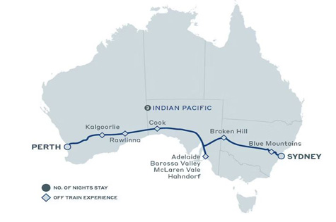 Indian Pacfic rail route