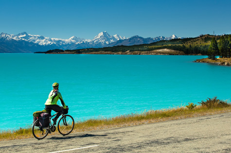 cycling near Mount Cook