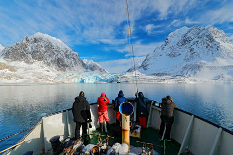 An Arctic expedition ship