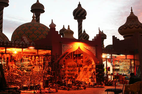 Egypt street market at dusk