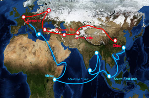 Silk Road Route map & spice trading map