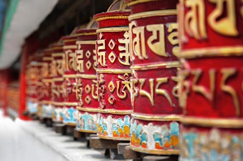 Bhutan prayer wheels