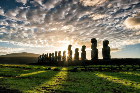 Chile - Easter Island Statues at sunrise