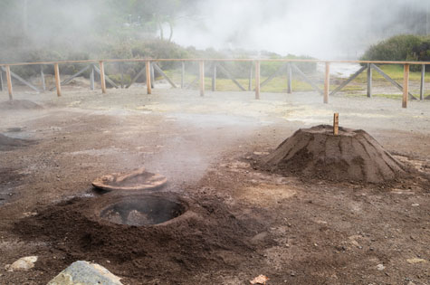 geothermal cooking Cozido das Furnas is cooked in a hot spring in Furnas on Sao Miguel