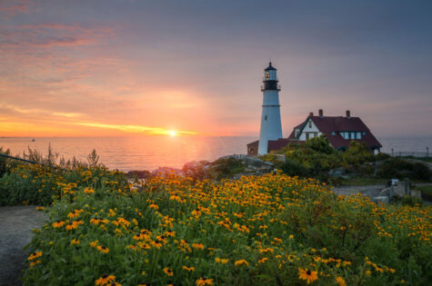 New England - sunrise Portland Head, Maine