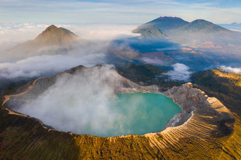 Kawah Ijen crater in Banyuwangi Regency of East Java