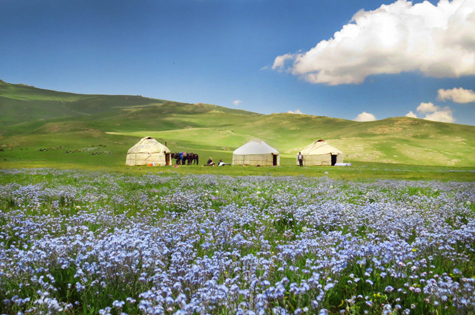 Central Asia shepherds huts