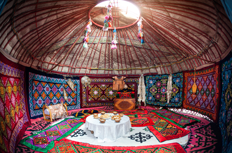 nomadic yurt interior Nauryz-celebration